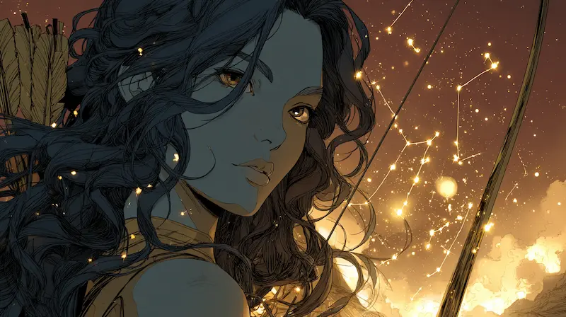 Sagittarius woman in calm backlight, representing wisdom and empathy — deeper understanding of Sagittarius woman traits and emotions.