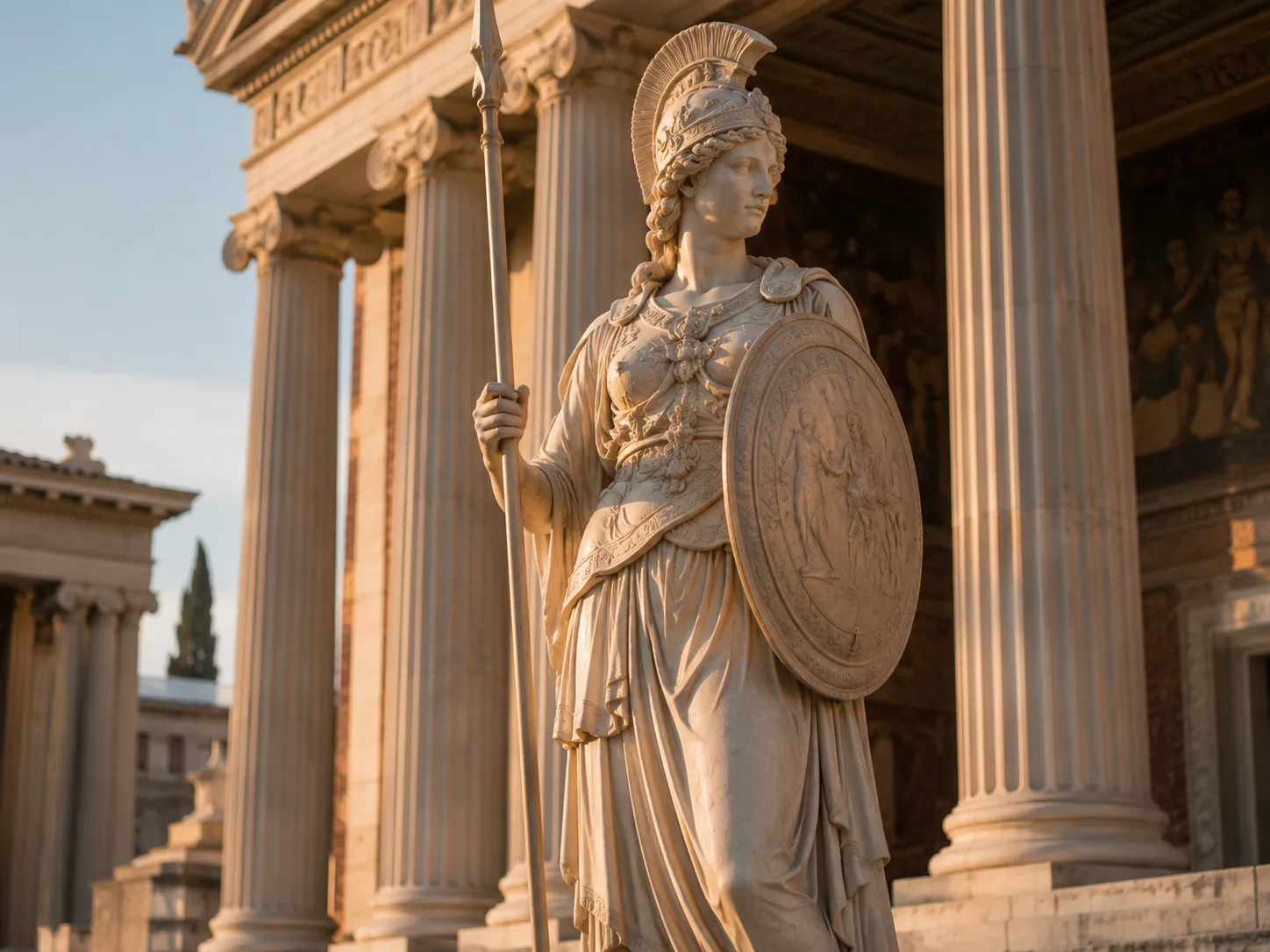 Statue of Athena representing wisdom, symbolism, and the Virgo archetype