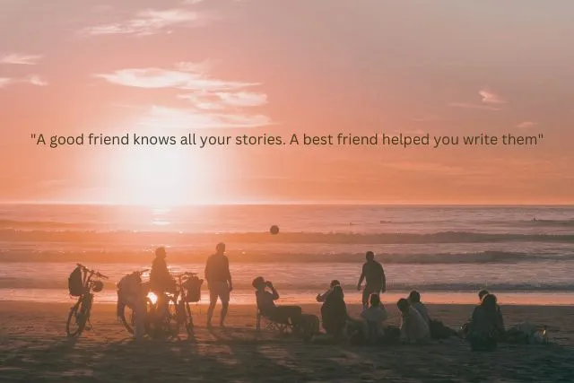 Friends enjoying a sunset on the beach, representing Leo's loyal friendships, generosity, and warm social nature.