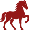 red horse flat icon for Chinese Zodiac of the horse