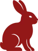 red rabbit flat icon for Chinese Zodiac of the rabbit