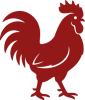red rooster flat icon for Chinese Zodiac of the rooster
