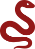 red snake flat icon for Chinese Zodiac of the snake